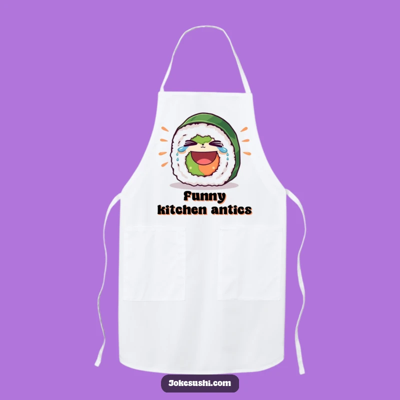 Funny Sushi Roll Apron - Hilarious Laughing Character Kitchen Wear
