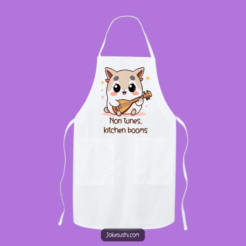 Funny Nori Shamisen Apron: Big-Eyed Chef, Playful Funny Gift