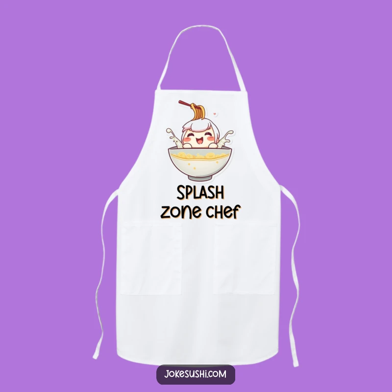 Funny Ramen Splash Apron: Cook with Joy and Hilarious Noodle Style