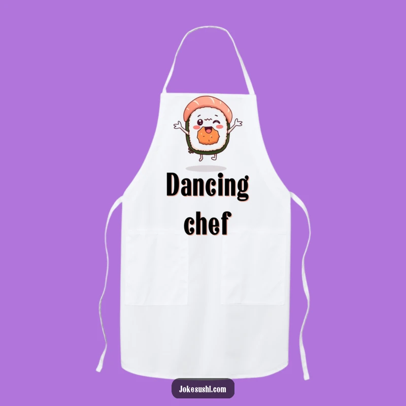 Funny Sushi Dance Apron: Delighted Character, Perfect Foodie Gift!
