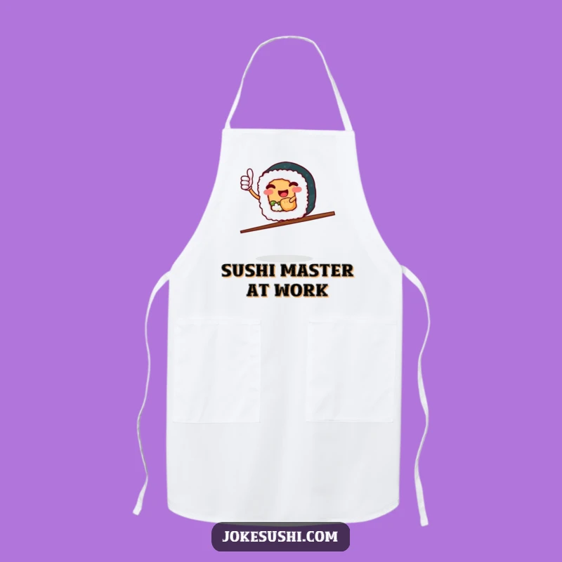 Funny Sushi Roll Thumbs Up Apron - Culinary Chopstick Balance Chef Gift