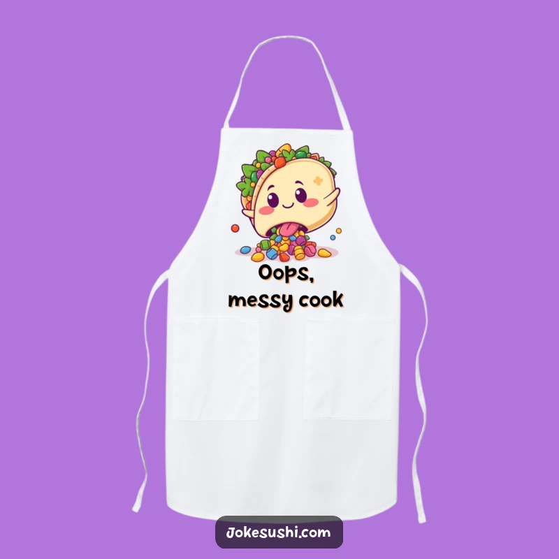 Funny Taco Apron - Playful Tripping Character Kitchen Wear