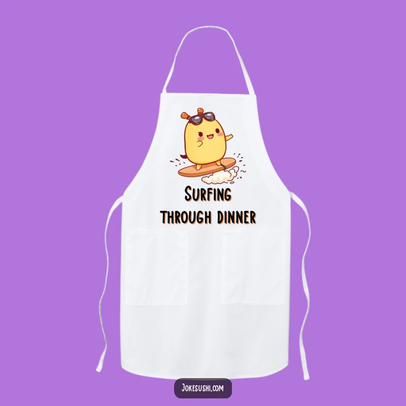 Funny Tamagoyaki Chef Apron: Surf's Up in the Kitchen!