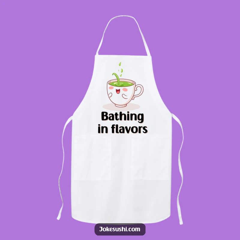 Funny Tea Cup Spill Apron: Hilarious Kitchenware for Whimsical Chefs Gift