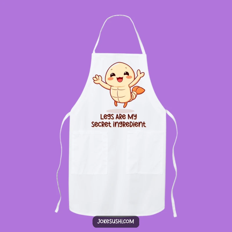 Funny Tempura Shrimp Apron: Cheerful Waving Chef, Practical Funny Gift