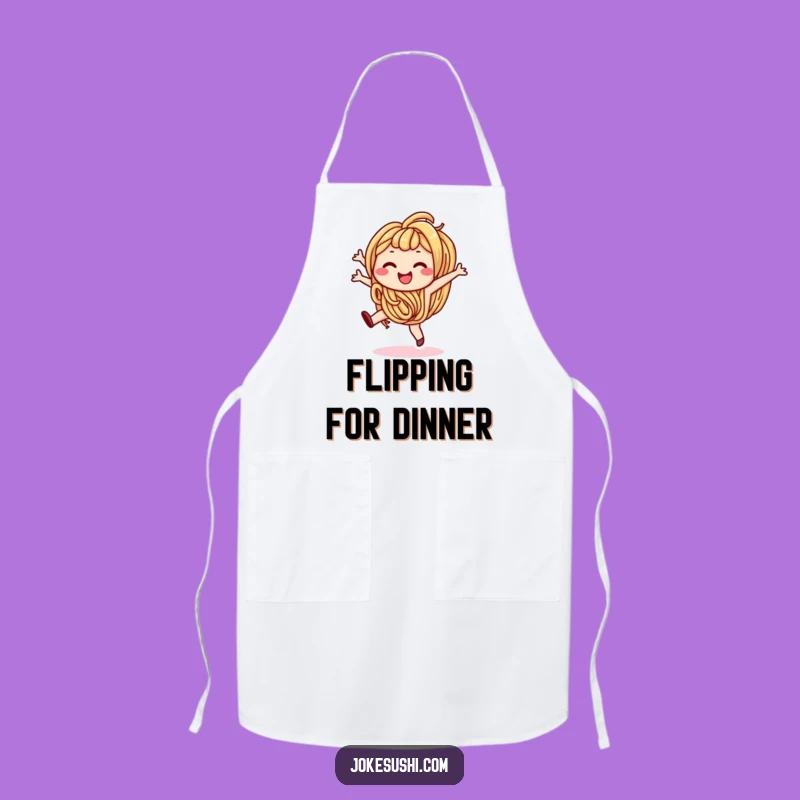 Funny Udon Noodle Cartwheel Apron: Cheerful Kitchen Fun, Smiling Foodie, Unique Gift