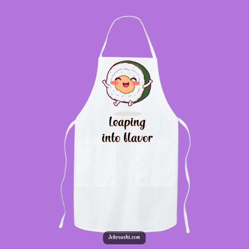 Funny Jumping Sushi Roll Apron: Cook with Joy and Hilarious Style