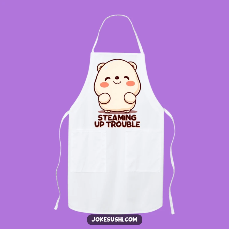 Funny Dumpling Peeking Apron - Cute Kawaii Cartoon Kitchen Wear for Cooks