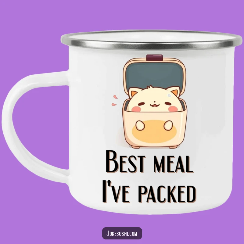 Adventure-Ready Funny Bento Box Camping Mug: Gasping for Your Next Brew