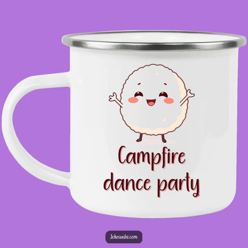 Funny Dancing Rice Ball Camping Mug - Adventures with Silly Moves