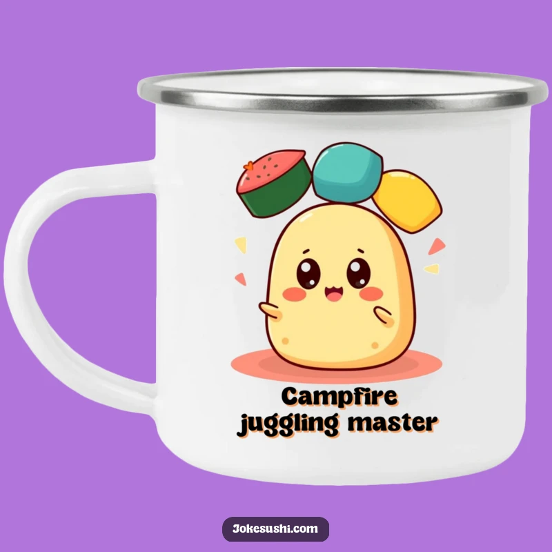 Funny Tamagoyaki Juggling Camping Mug: Cheerful Outdoors - Your 'Funny Gift'