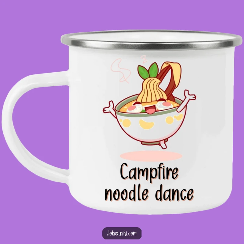 Funny Ramen Camping Mug: Dance Through Your Adventures With This Cheerful Funny Gift
