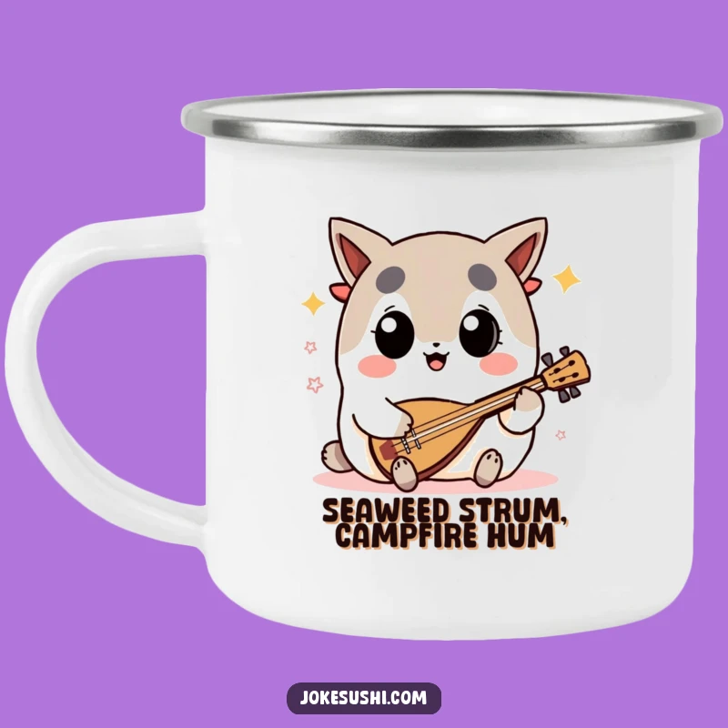 Funny Nori Shamisen Camping Mug: Big-Eyed Player, Outdoor Music Funny Gift