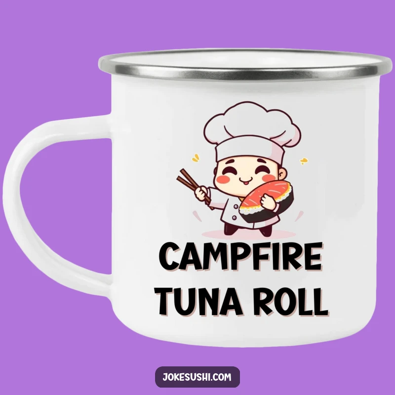 Funny Sushi Chef Camping Mug: Fuel Your Adventures with Japanese Flair