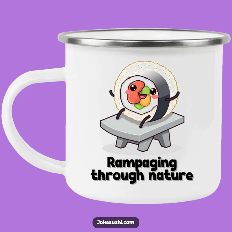 Funny Sushi Slide Camping Mug - Adventures Down the Ramp