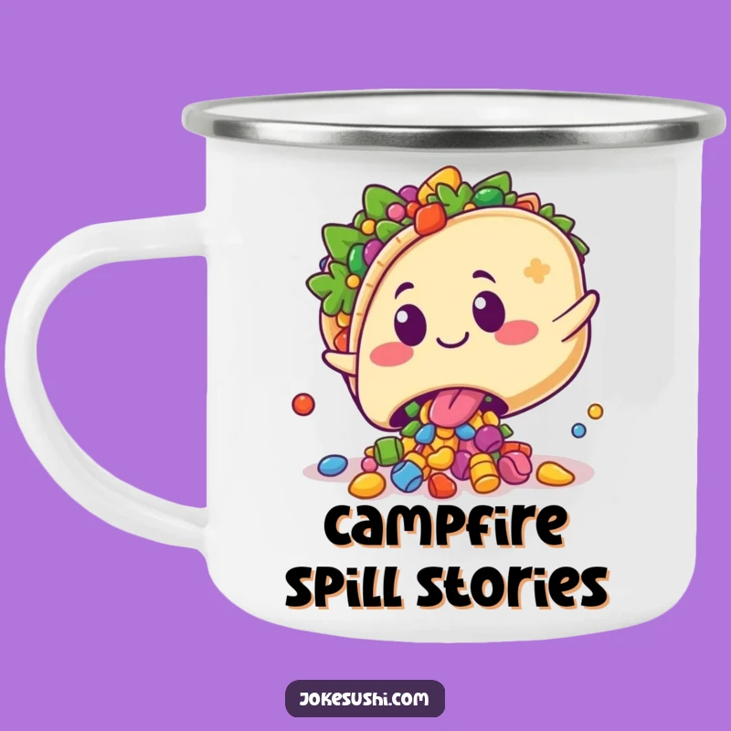 Funny Taco Camping Mug - Durable Tripping Character for Outdoors
