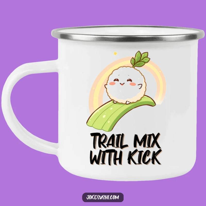 Funny Wasabi Rainbow Rice Ball Camping Mug: Durable & Hilarious Japanese Drinkware Gift