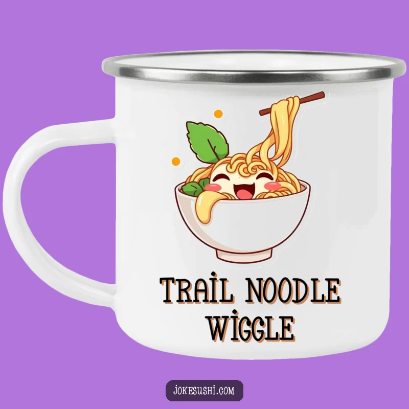 Funny Wiggling Ramen Camping Mug: Noodle Character Adventure Gift