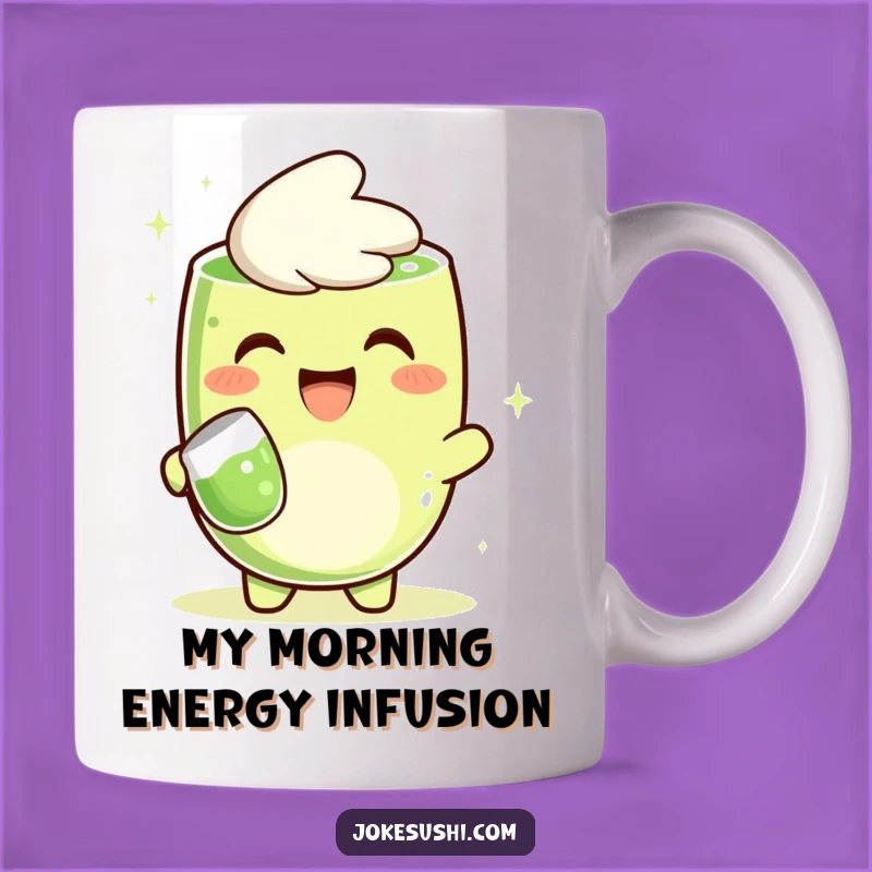 Funny Matcha Tea Lover Mug: Cheerful Character Pouring Joy, Perfect Gift!