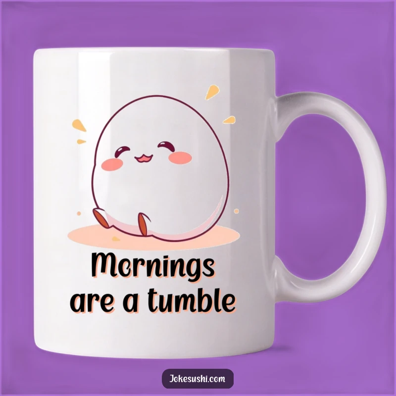 Funny Mochi Mug: Giggling Wobbly Character Rolling Downhill, Perfect Funny Gift For Dessert Lovers