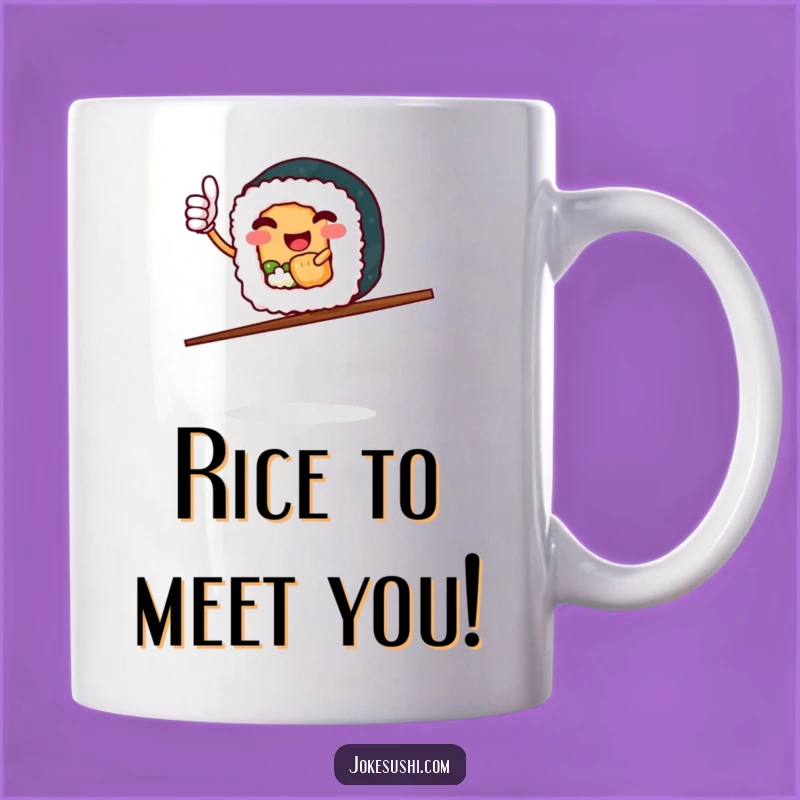 Funny Sushi Roll Thumbs Up Mug - Hilarious Chopstick Balance Gift Idea