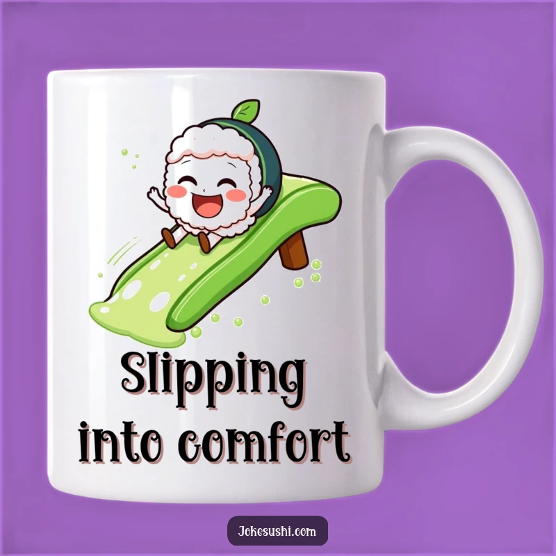 Funny Sushi Slide Mug: Glee-ful Green Tea Fun for Sushi Lovers Gift