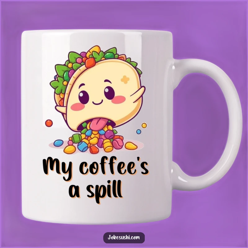 Funny Taco Mug - Playful Tripping Character Gift for Taco Lovers