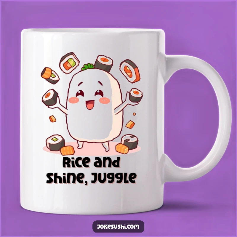 Funny Onigiri Mug: Juggling Sushi Character, Perfect Funny Gift For Sushi Lovers