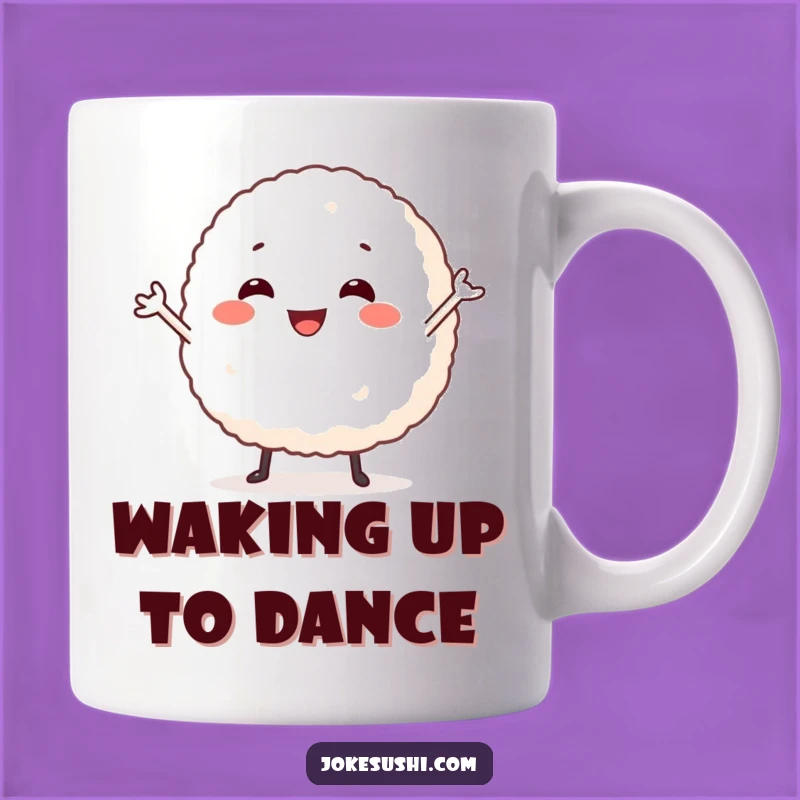 Funny Dancing Rice Ball Mug - Hilarious Foodie Gift for Happy Mornings