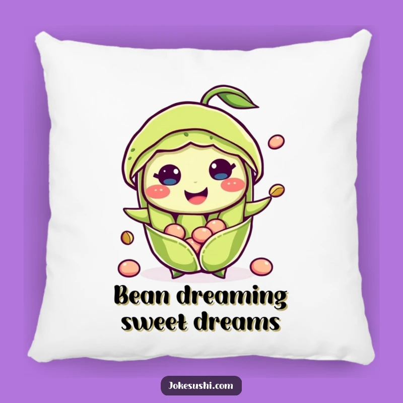 Funny Pillow: Comfy Smiling Edamame, Soft & Hilarious Gift For Relaxation