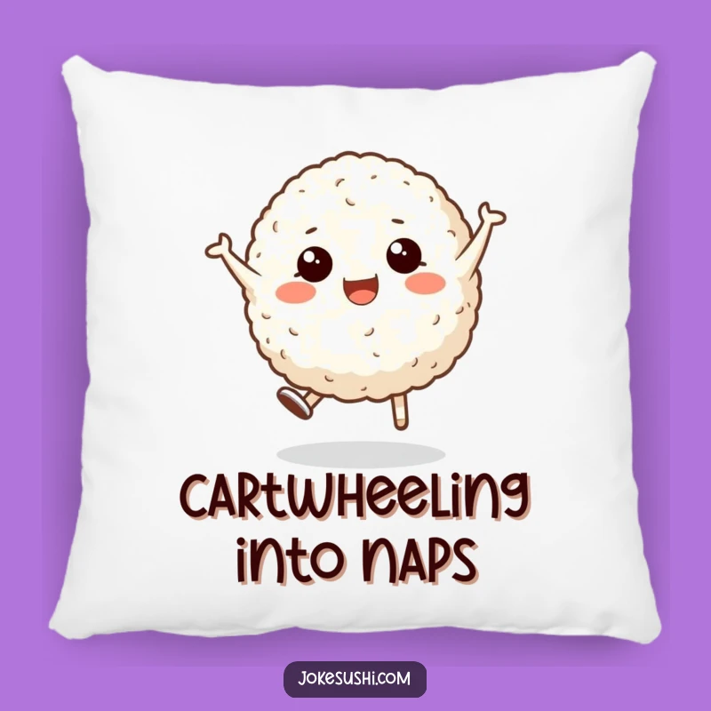 Funny Rice Ball Cartwheel Pillow: Comfy and Hilarious Home Decor!