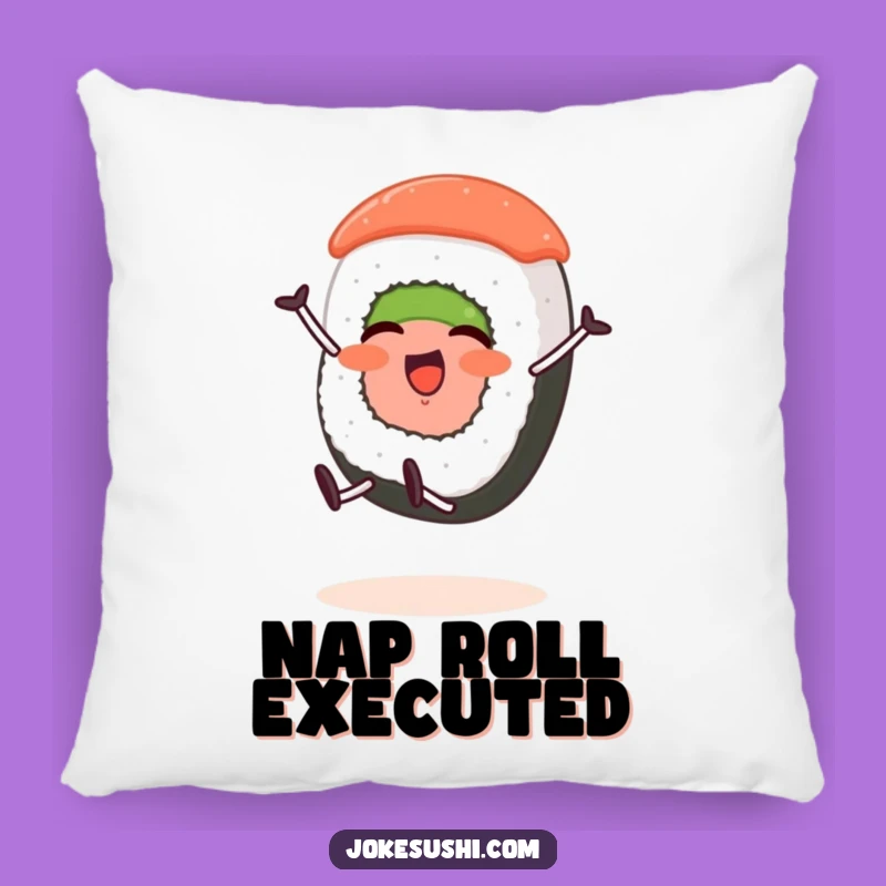 Funny Sushi Cartwheel Pillow: Cozy Food Character Accent for Comfort