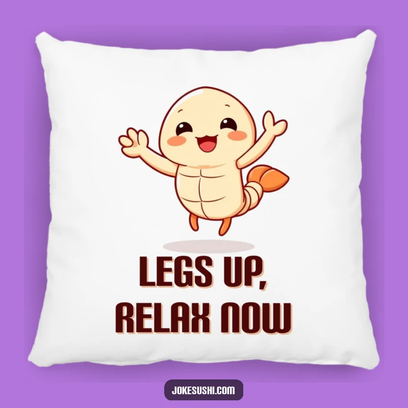 Funny Tempura Shrimp Pillow: Soft Waving Character, Comforting Funny Gift