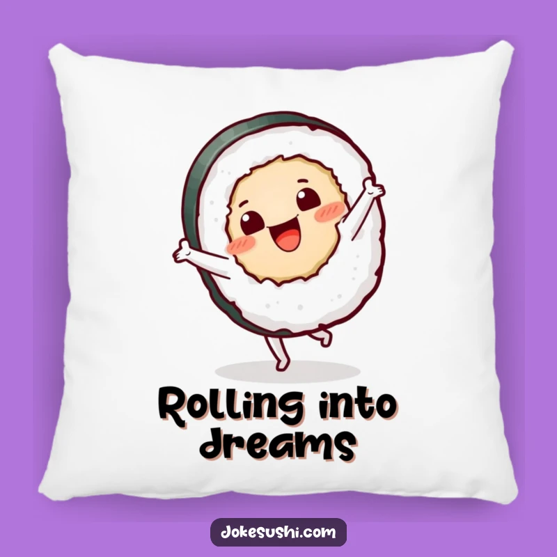 Funny Sushi Roll Cartwheel Pillow: Comfy Cuddles with Hilarious Foodie Charm!