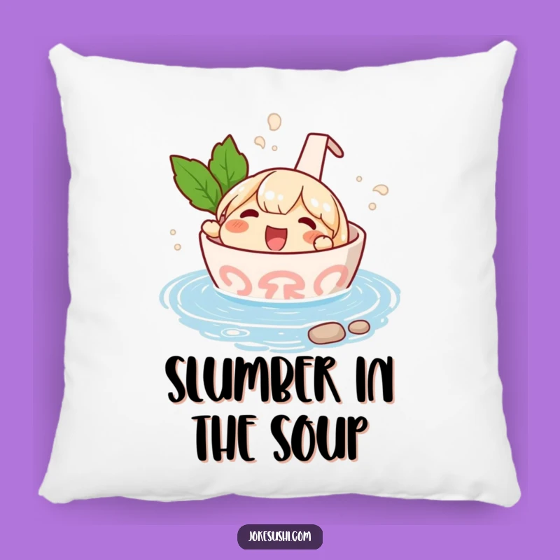 Funny Ramen Hot Spring Pillow: Cozy & Hilarious Japanese Accent Pillow Gift