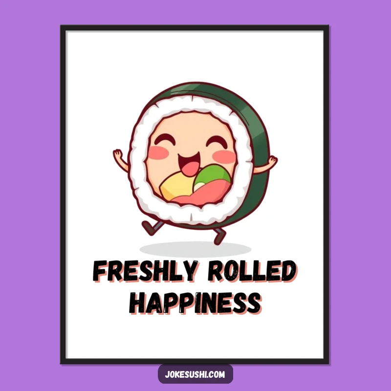 Funny Sushi Roll Digital Art: Instant Foodie Decor for Your Walls