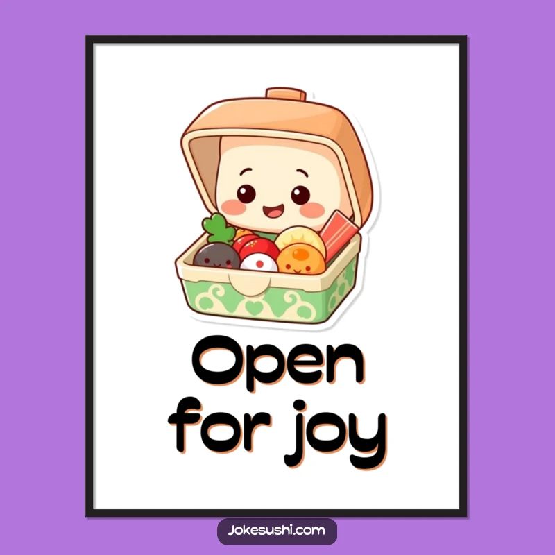 Funny Bento Box Digital Art Print: Instant Joyful Foodie Decor Gift