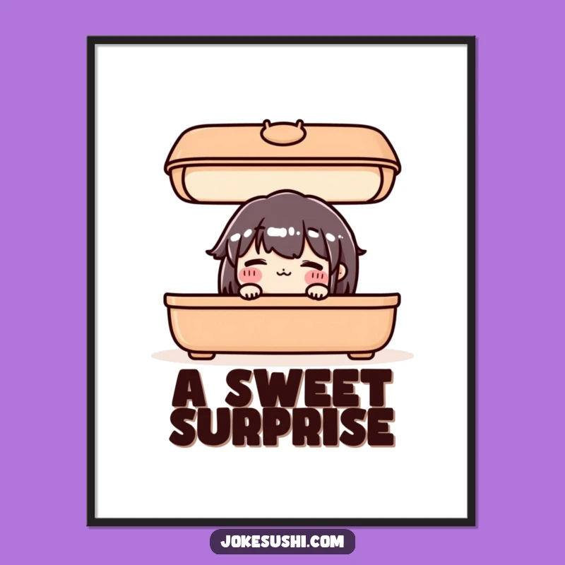 Funny Blushing Bento Digital Art: Cute Decor for Your Walls