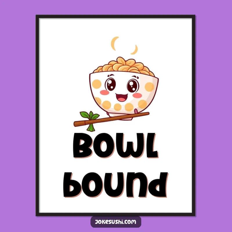 Funny Bouncy Ramen Digital Art, Googly Eye Print - Unique Funny Gift