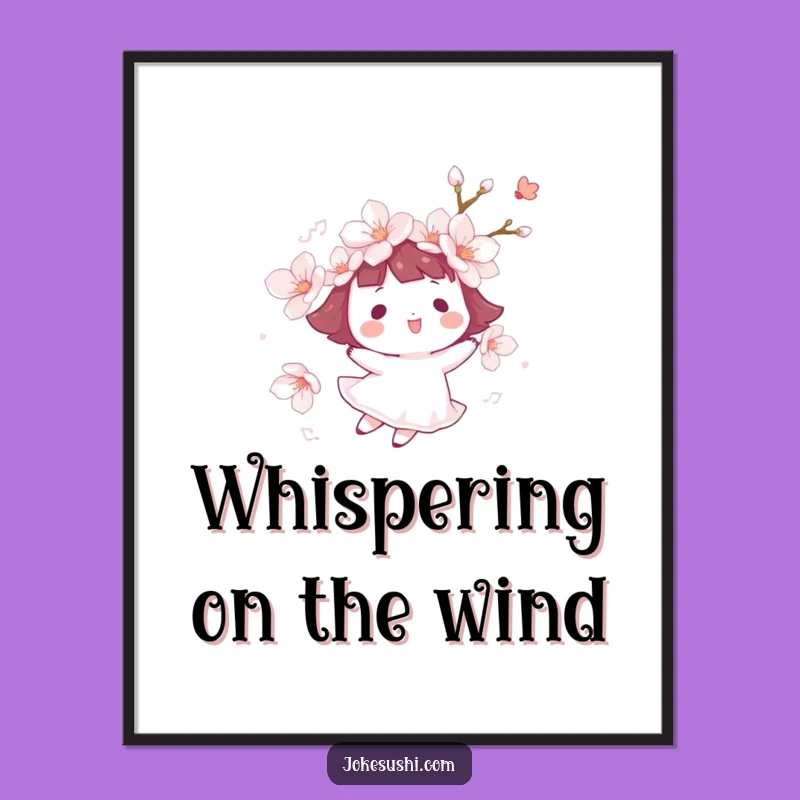 Funny Cherry Blossom Float Digital Art: Instant Calm for Your Space