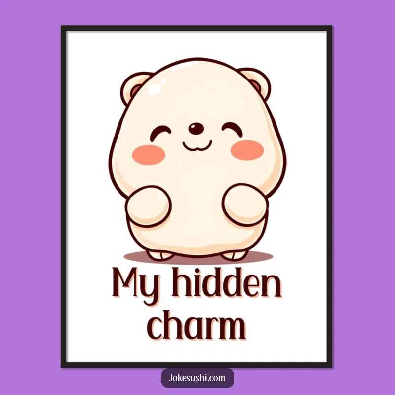 Funny Dumpling Peeking Digital Art - Cute Kawaii Printable for Instant Decor