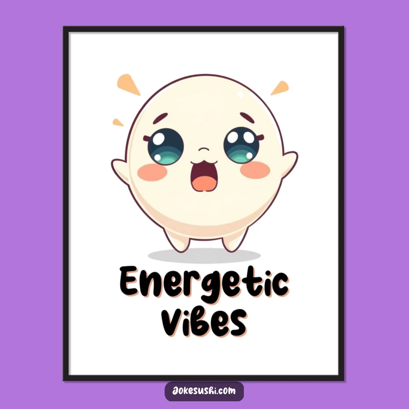 Funny Mochi Bounce Digital Art: Surprised Character, Perfect Energetic Gift!