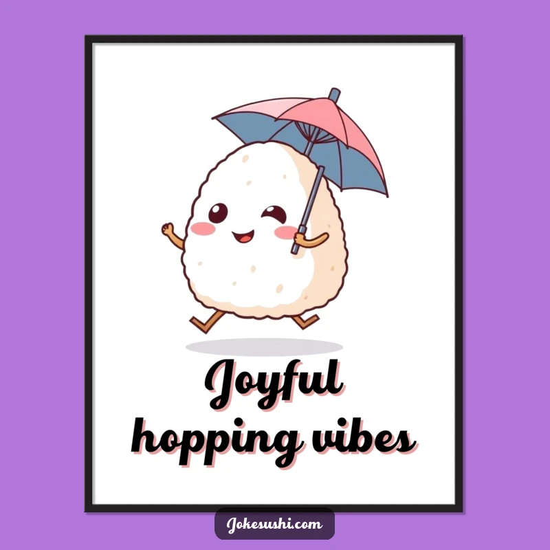 Funny Onigiri Digital Art - Instant Cheerful Rice Ball Decor