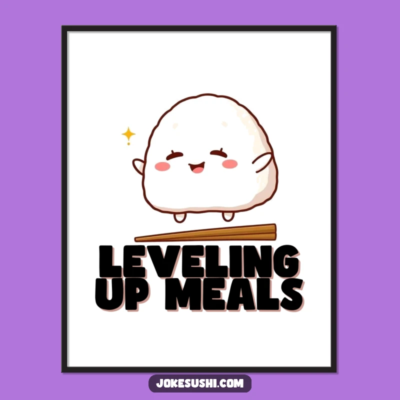 Funny Onigiri Wink Digital Print: Instant Playful Wall Art!