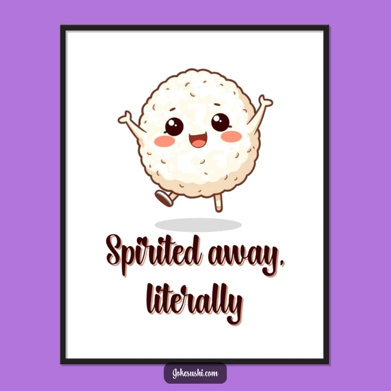 Funny Rice Ball Cartwheel Digital Print: Instant Hilarious Decor!