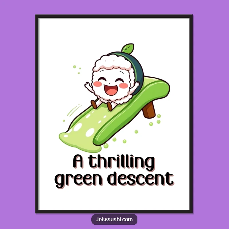 Funny Sushi Slide Digital Art: Glee-ful Fun for Instant Foodie Decor