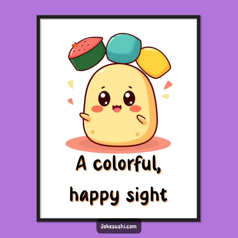 Funny Tamagoyaki Juggling Digital Art: Cheerful Roe Creation - Instant 'Funny Gift'
