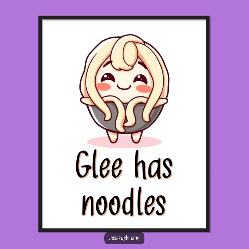 Funny Udon Noodle Wiggle Digital Art: Instant Joyful Decor