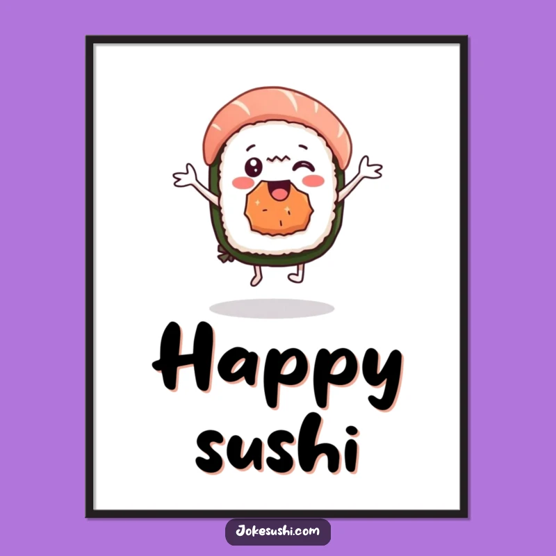 Funny Sushi Dance Digital Art: Delighted Character, Perfect Foodie Gift!