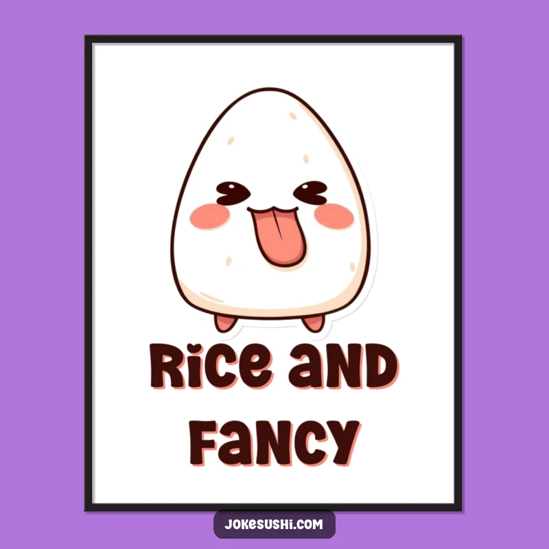 Funny Onigiri Tongue Out Print: Playful Character Wall Art, Instant Humorous Gift